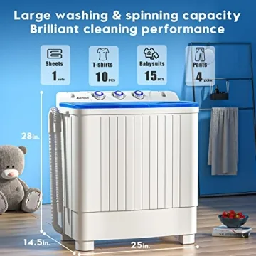 Auertech Portable Twin Tub Washer for Compact Spaces