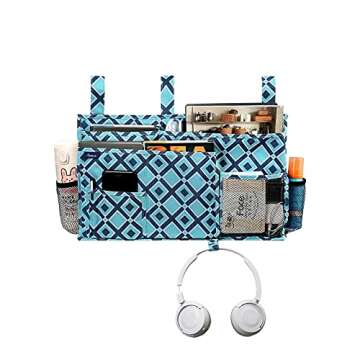 Surblue Bedside Caddy Hanging Bed Organizer Storage Bag Pocket for Bunk and Hospital Beds, College D...
