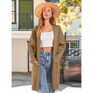 LILLUSORY Women's Oversized Long Cardigan Sweaters 2024 Fall Trendy Coatigan Jackets Knit Business C...