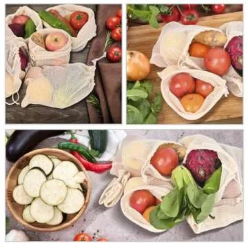 Reusable Cotton Produce Bags - Eco-Friendly Storage Solution