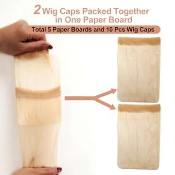 BEEOS Skinlike Real HD Wig Caps, 10 Pieces Ultra-thin Invisible and Breathable Stretchy Stocking Sheer Caps for Women Lace Front Wig