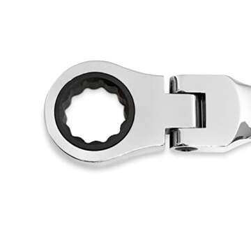 GEARWRENCH 10 Pc. 12 Pt. Stubby Flex Head Ratcheting Combination Wrench Set, Metric - 9550