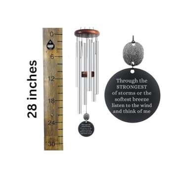 Memorial Wind Chime DIRECTLY Sent Gift Wind Chime Deep Tone 28 Inch In Sympathy Loss Silver in Memory of Loved One Listen to the Wind Memorial Garden Gift Wrapped/B