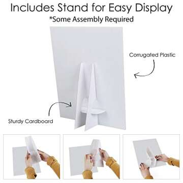 Big Dot of Happiness Photo Booth Sign with Stand – Festive & Durable Plastic Display – Indoor & Outdoor Party Decoration – 10.5” x 13.75”