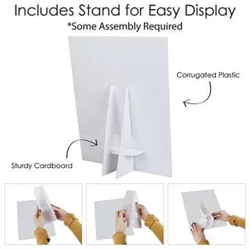 Big Dot of Happiness Photo Booth Sign with Stand – Festive & Durable Plastic Display – Indoor & Outdoor Party Decoration – 10.5” x 13.75”