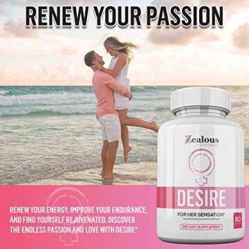Desire Female Libido Booster for Women - #1 RATED Female Enhancement Pills for Women - Increase Passion, Excitement, & Heighten Sensitivity - Relieve Stress, Reduce Dryness & Improve Energy (1 Pack)