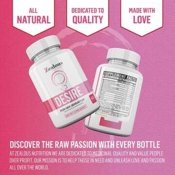 Desire Female Libido Booster for Women - #1 RATED Female Enhancement Pills for Women - Increase Passion, Excitement, & Heighten Sensitivity - Relieve Stress, Reduce Dryness & Improve Energy (1 Pack)