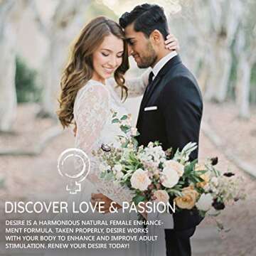 Desire Female Libido Booster for Women - #1 RATED Female Enhancement Pills for Women - Increase Passion, Excitement, & Heighten Sensitivity - Relieve Stress, Reduce Dryness & Improve Energy (1 Pack)