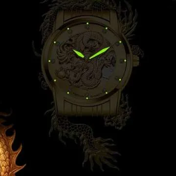 Luxury Gold Dragon Dial Automatic Watch for Men