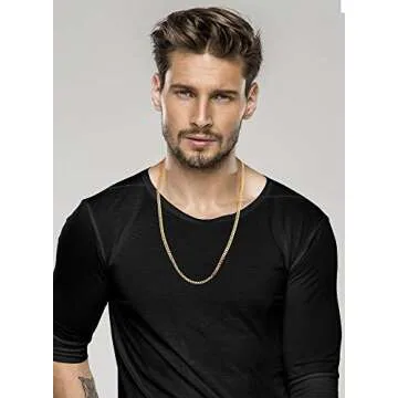 Miabella Solid 18K Gold Over 925 Sterling Silver Italian 5mm Diamond-Cut Cuban Link Curb Chain Necklace for Women Men, Made in Italy (30 Inches)