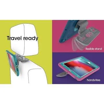 OtterBox Made for Kids Case for iPad 7th, 8th & 9th Gen (10.2" Display - 2019, 2020 & 2021 Version) with Kickstand & Car Headrest Mount Holder - Galaxy Runner