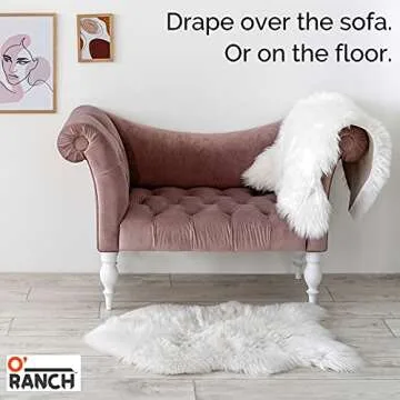 Faux Fur Fluffy Sheepskin Rug for Home Decor - Couch/Chair Covers Furry Area Rug for Living Room/Bed...