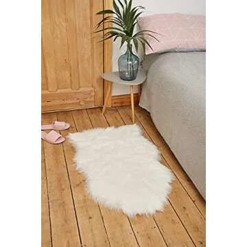 Faux Fur Fluffy Sheepskin Rug for Home Decor - Couch/Chair Covers Furry Area Rug for Living Room/Bedroom Decor - White (2x3 Feet)