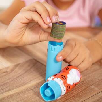 Melissa & Doug Sticker Wow 300+ Refill Stickers for Sticker Stamper Arts and Crafts Fidget Toy Collectibles - Tiger Safari Theme, Assorted (Stickers Only), Creative Play for Girls and Boys 3+