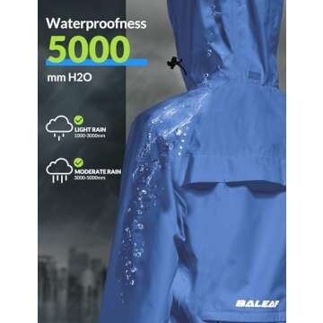 BALEAF Women's Waterproof Rain Jacket Packable Cycling Jacket