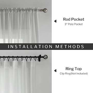 Melodieux Silver Gray Chiffon Sheer Curtains Rod Pocket Soft Silky Texture Sheer Window Panels Light Filtering Sheer Drapes for Living, Dining, Bedroom Décor - 52" W x 96" L, 2 Panels