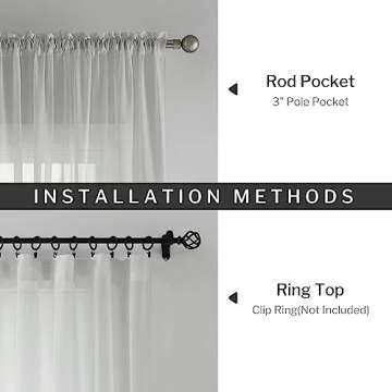 Melodieux Silver Gray Chiffon Sheer Curtains Rod Pocket Soft Silky Texture Sheer Window Panels Light Filtering Sheer Drapes for Living, Dining, Bedroom Décor - 52" W x 96" L, 2 Panels