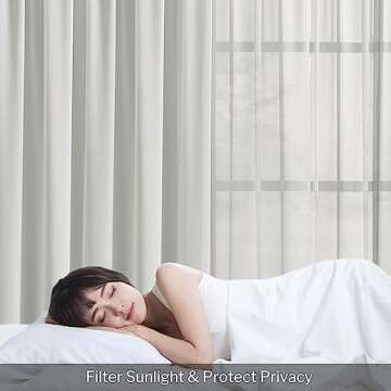 Melodieux Silver Gray Chiffon Sheer Curtains Rod Pocket Soft Silky Texture Sheer Window Panels Light Filtering Sheer Drapes for Living, Dining, Bedroom Décor - 52" W x 96" L, 2 Panels