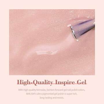 RARJSM Nude Gel Polish Jelly Gray Pink Gold Glitter Neutral Color Skin Tone Shimmer Pigment Gel Nail Polish 15ml Single Bottle Sparkle Pink Natural Soak off UV LED Cured for Home Salon DIY Nail Art