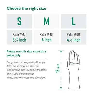 COOLJOB Medium Reusable Rubber Dishwashing Cleaning Gloves for Kitchen Bathroom, Non-Slip Grippy Long Dish Washing Gloves with Flocked Cotton Liner, Flexible Durable & Waterproof, Mint Green, 1 Pair