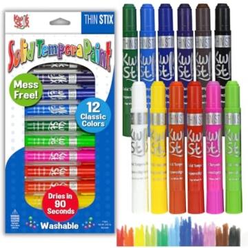 The Pencil Grip Kwik Stix Solid Tempera Paints - Mess-Free Painting Fun for Kids