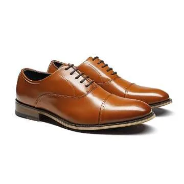 Bruno Marc Mens Lace Up Cap-Toe Formal Dress Shoes