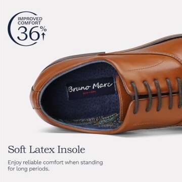 Bruno Marc Mens Lace Up Cap-Toe Formal Dress Shoes