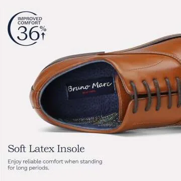 Bruno Marc Mens Lace Up Cap-Toe Formal Dress Shoes
