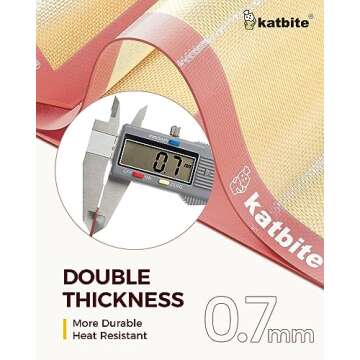 Katbite Silicone Baking Mat Colorful Collection - Set of 3: 2 Half Sheets Mats (11 5/8" x 16 1/2") +...