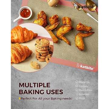 Katbite Silicone Baking Mat Set of 3 - Reusable & Non-stick