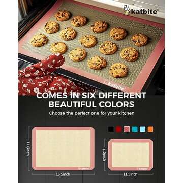 Katbite Silicone Baking Mat Set of 3 - Reusable & Non-stick