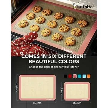 Katbite Silicone Baking Mat Set of 3 - Reusable & Non-stick