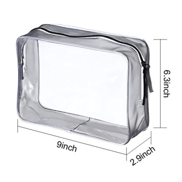 Clear PVC Zippered Cosmetic Makeup Bag Set