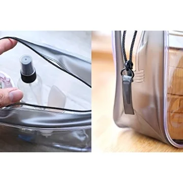 Clear PVC Zippered Cosmetic Makeup Bag Set