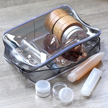 Clear PVC Zippered Cosmetic Makeup Bag Set