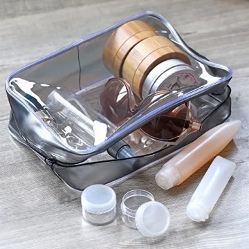 Clear PVC Zippered Cosmetic Makeup Bag Set