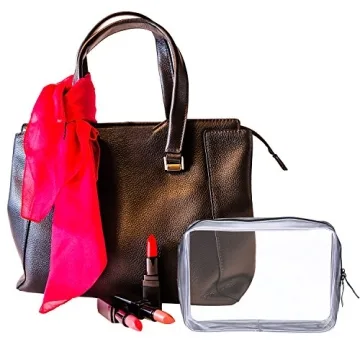 Clear PVC Zippered Cosmetic Makeup Bag Set