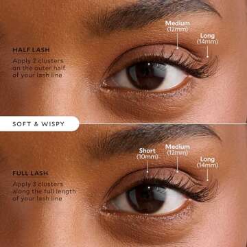 Velour-Xtensions™ Self-Stick Lash Clusters Kit, Self Adhesive Eyelashes, Includes 12 Eyelash Clusters & Applicator, Comfortable & Lightweight Lash Extensions (Soft & Wispy)