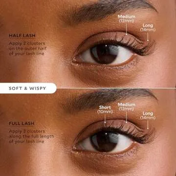 Velour-Xtensions™ Self-Stick Lash Clusters Kit, Self Adhesive Eyelashes, Includes 12 Eyelash Clusters & Applicator, Comfortable & Lightweight Lash Extensions (Soft & Wispy)