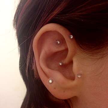 Swarovski Crystal Ear Pellets: 60 self-adhesive 24 Karat gold plated ear pellets (ear seeds) made with crystals from Swarovski.