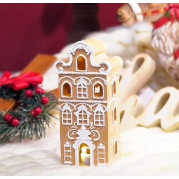Cynkeyee Gingerbread House with LED Light for Christmas Decor