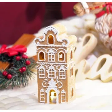 Cynkeyee Gingerbread House with LED Light for Christmas Decor