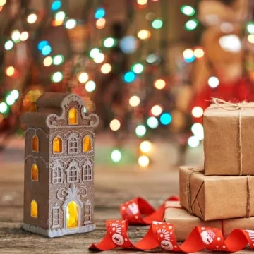 Cynkeyee Gingerbread House with LED Light for Christmas Decor