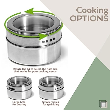 Uncluttered Designs Intergalactic Spice Rack Set with 9 Magnetic Tins