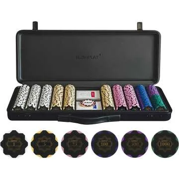 SLOWPLAY Clay Poker Chips Set with Leather Case