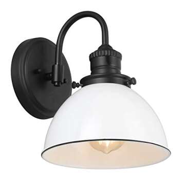 Design House Savannah Wall Light - Matte Black and White Shade