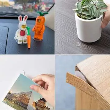 JANYUN Double Sided Sticky Dots Stickers Removable Round Putty Clear Sticky Tack No Trace Sticky Putty Waterproof Small Stickers for Festival Decoration