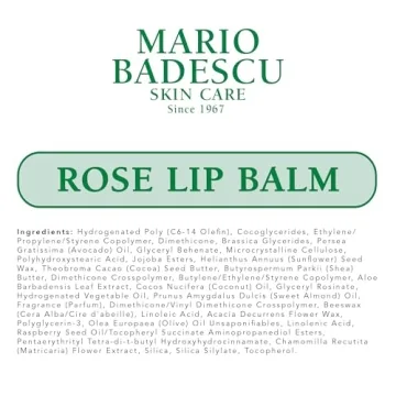 Mario Badescu Rose Lip Balm Coconut Shea Butter Hydration