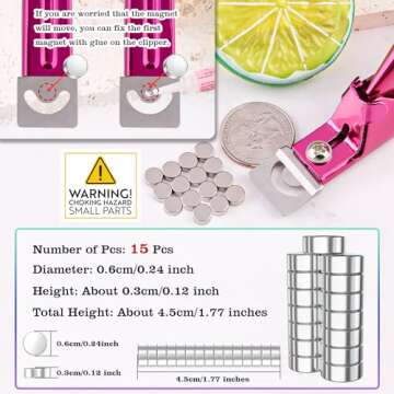 Violet Red Premium Adjustable Nail Clippers with Magnets Sizers for Acrylic Nails, Stainless Steel N...