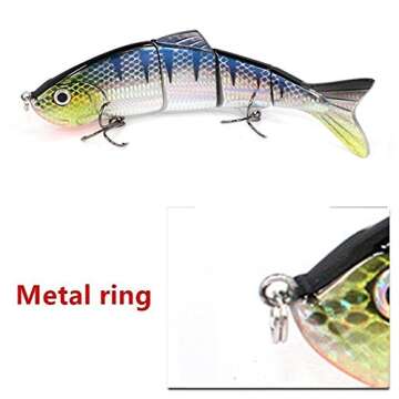 Sfeexun Lifelike 4 Segment Big Swimbaits for Bass Sinking Fishing Bass Lures Artificial Hard Bait Swimbait for Fishing, Great for Fisherman Dad Gift Style 4 (8.85 inches L 4.76oz)